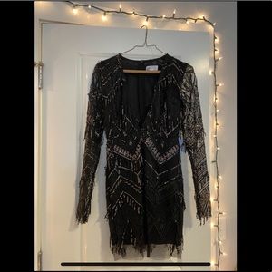 Revolve By the Way long sleeve black sequin dress
